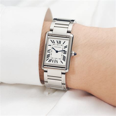 cartier tank must medium|stainless steel cartier tank man.